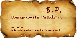 Bosnyakovits Pelbárt névjegykártya